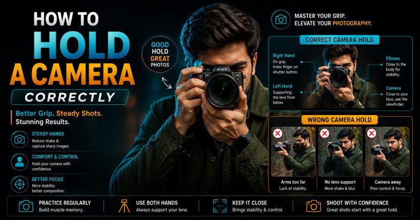 How to Hold a Camera Correctly - Sharanya Institute Of Photography