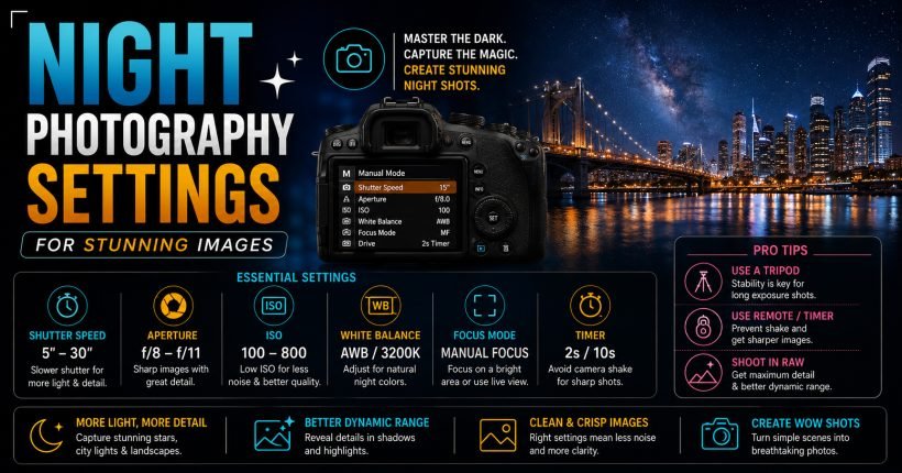 Night Photography Settings for Stunning Images - Sharanya Institute Of Photography